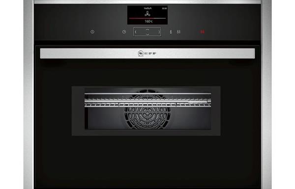 Neff N90 C27MS22H0B B/I Compact Pyrolytic Oven & Microwave - St/Steel