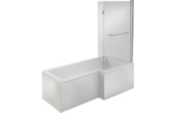 Navarie L Shape 1500x850x560mm 0TH Shower Bath Pack - Right Handed
