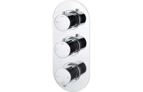 Terros Thermostatic Triple Shower Valve - Three Outlet