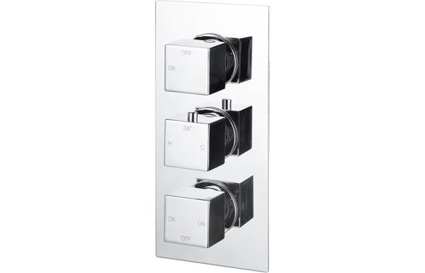 Pluta Thermostatic Triple Shower Valve - Three Outlet