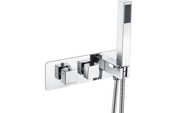 Elarno Thermostatic Shower Valve with Handset - Two Outlet