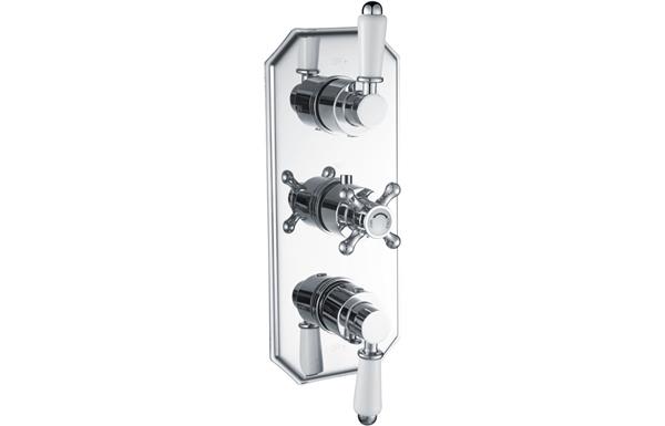 Traditional Lever Thermostatic Shower Valve - Two Outlet
