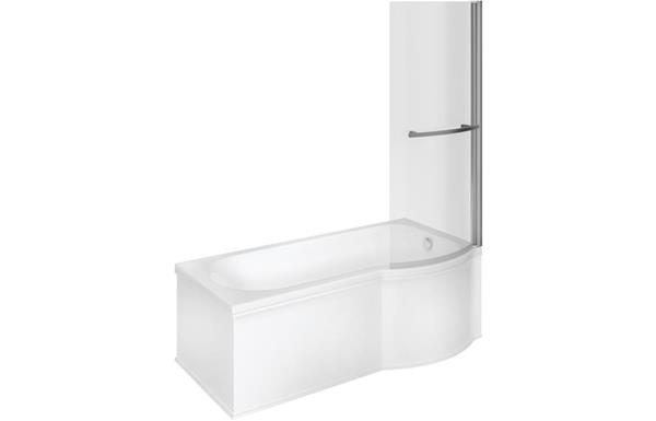 Orontia P Shape 1700x850x560mm 0TH Shower Bath Pack - Right Handed