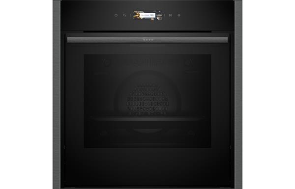 Neff N70 B54CR71G0B B/I Single Slide&Hide Pyrolytic Oven - Black w/Graphite Grey Trim
