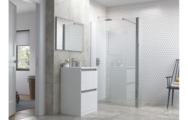 Classik 1200mm Wetroom Panel  Support Bar & 300mm Rotatable Panel