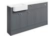 Valinso 1542mm Basin  WC & 1 Drawer  1 Door Unit Pack (RH) - Grey Ash