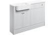 Valinso 1242mm Basin & WC Unit Pack (LH) - Satin White Ash