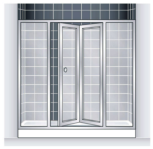 Bespoke Shower Door - For wide enclosures additional panels and extra wide doors and can be used, positioned at either one or both sides of the door.