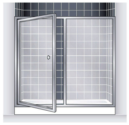 Bespoke Shower Door - For wide enclosures additional panels and extra wide doors and can be used, positioned at either one or both sides of the door.