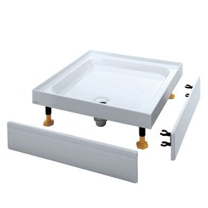 Coram 900 x 900mm White 4 Upstands / 2 Panels Riser Tray
