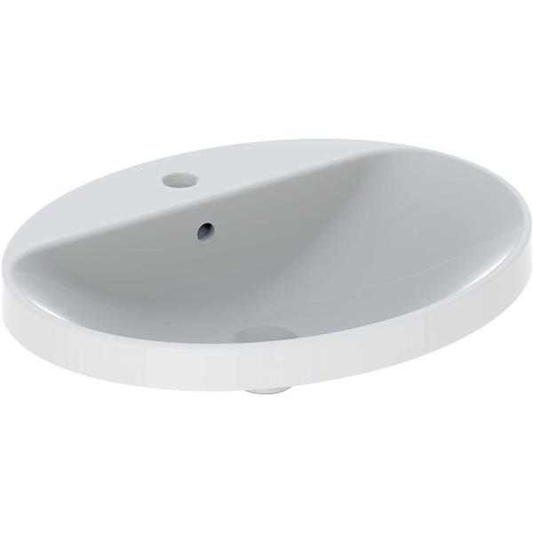 Geberit VariForm Oval 600 x 480mm 1 Tap Hole Countertop Basin With Overflow