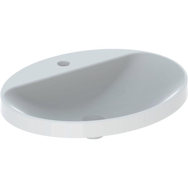 Geberit VariForm Oval 600 x 480mm 1 Tap Hole Countertop Basin Without Overflow
