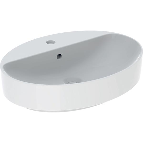 Geberit Variform Round 600 x 450mm 1 Tap Hole Lay On Basin With Overflow