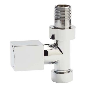 CHROME SQUARE DESIGNER RADIATOR VALVES - ANGLED PAIR £24.99 CHROME SQUARE DESIGNER RADIATOR VALVES - ANGLED PAIR £24.99