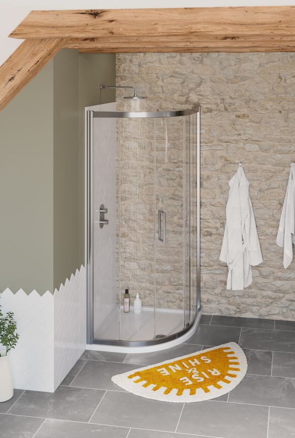Lakes Coastline Collection 900mm x 800mm Sorong 8mm Glass Single Door Offset Quadrant Shower