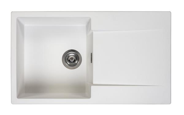 Reginox AMSTERDAM 10 PW Single Bowl Single Drainer White Granite Sink