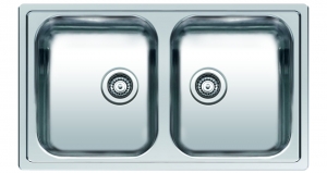 Reginox CENTURIO L 20 Double Bowl Integrated Sink with no tap holes