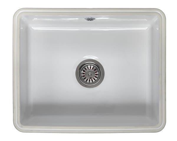 Reginox MATARO Single Bowl Undermount Only White Ceramic Sink