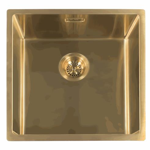 Reginox MIAMI 50X40 GOLD Single Bowl Integrated Sink in PVD gold