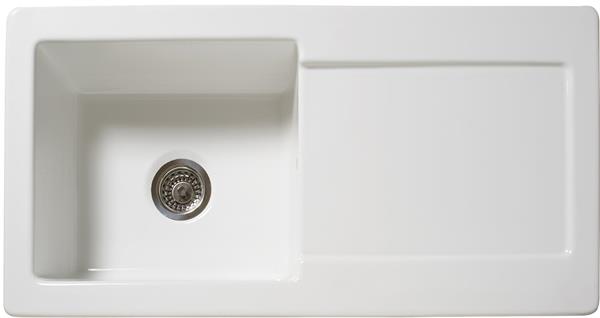 Reginox RL 504 CW Single Bowl Single Drainer White Ceramic Sink