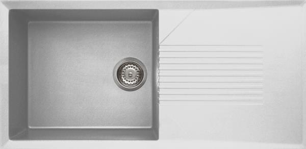 Reginox TEKNO 480 W Bianco (White) Single Bowl Single Drainer Granite Sink