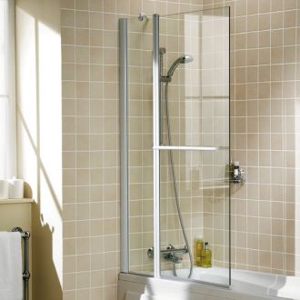 Lakes Bath Screen - Double Panel Square with Towel Rail