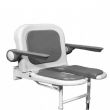 4000 Series Extra Wide Horseshoe Seat with Back and Arms - Grey Padded