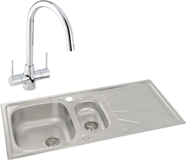 Abode Trydent 1.5B Inset St/Steel Sink & Nexa Tap Pack