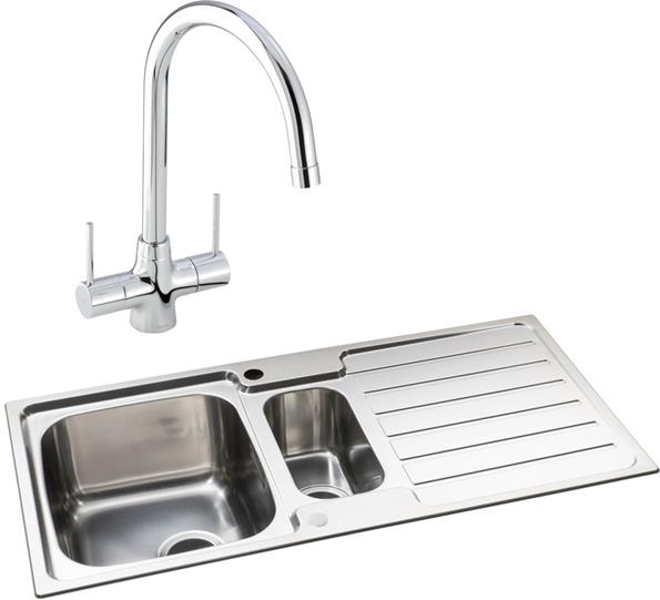 Abode Neron 1.5B Inset St/Steel Sink & Nexa Tap Pack