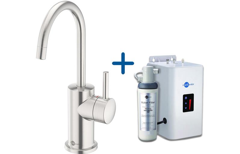 InSinkErator FH3010 Hot Water Tap & Neo Tank - Brushed Steel