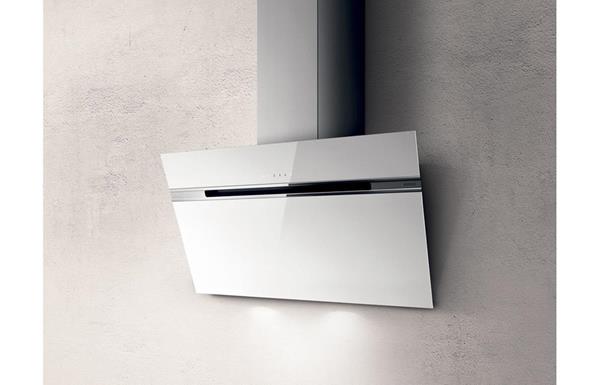 Elica Ascent 80cm Chimney Hood - White Glass