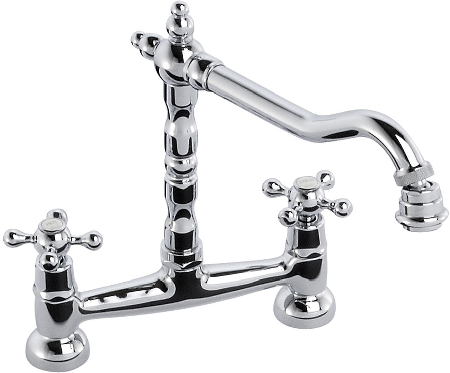 bridge kitchen sink mixer tap chrome