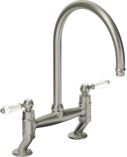 Abode Ludlow Bridge Mixer Tap - Brushed Nickel