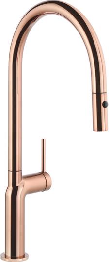 Abode Tubist Single Lever Mixer Tap w/Pull Out - Polished Copper