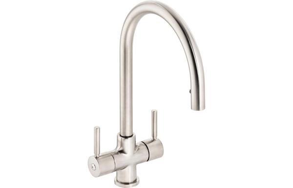 Abode Zest Monobloc Pull-Out Mixer Tap - Brushed Nickel