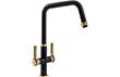 Abode Hex Monobloc Mixer Tap - Antique Brass & Matt Black