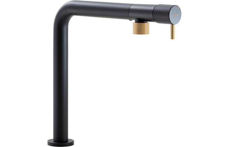 Abode Agilis Single Lever Mixer Tap - Black & Brass