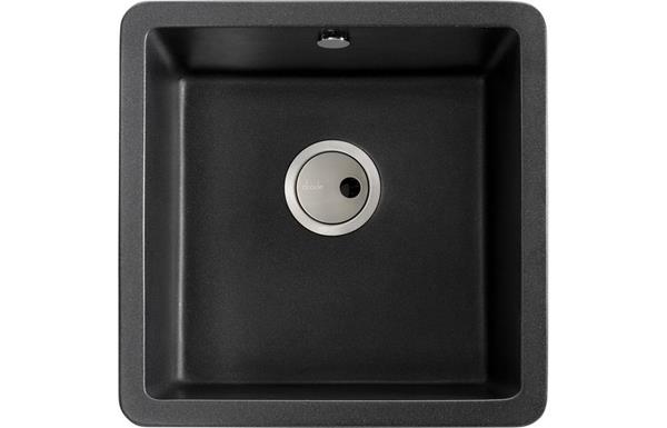 Abode Matrix Sq GR15 1B Granite Inset/Undermount Sink - Black Metallic