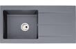 Abode Zero 1B & Drainer Granite Inset Sink - Grey Metallic