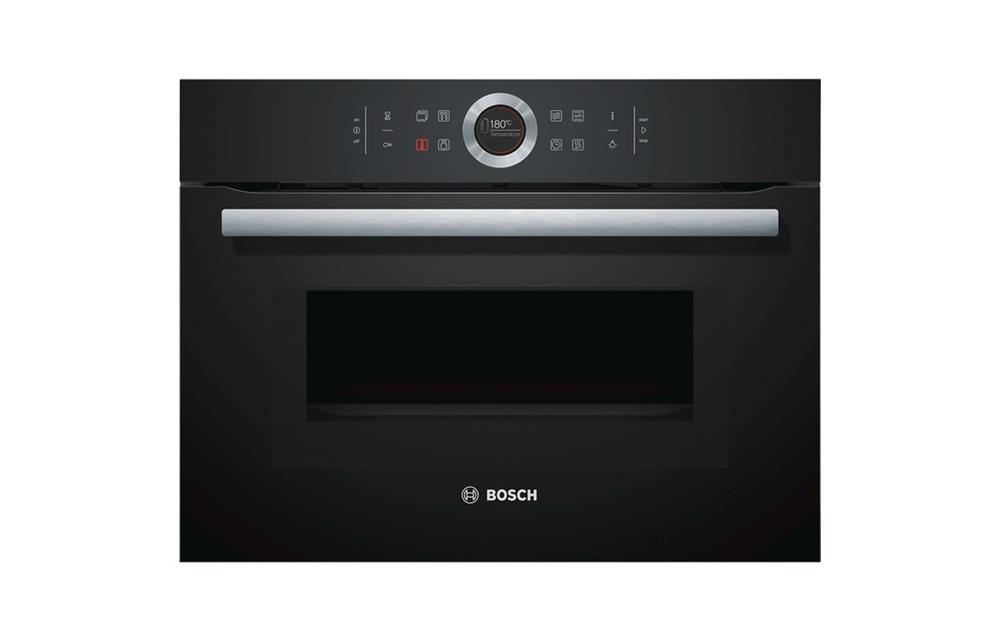 Bosch Series 8 CMG633BB1B B/I Compact Oven & Microwave Black, Aqus Ovens, LBS0173 from mbd