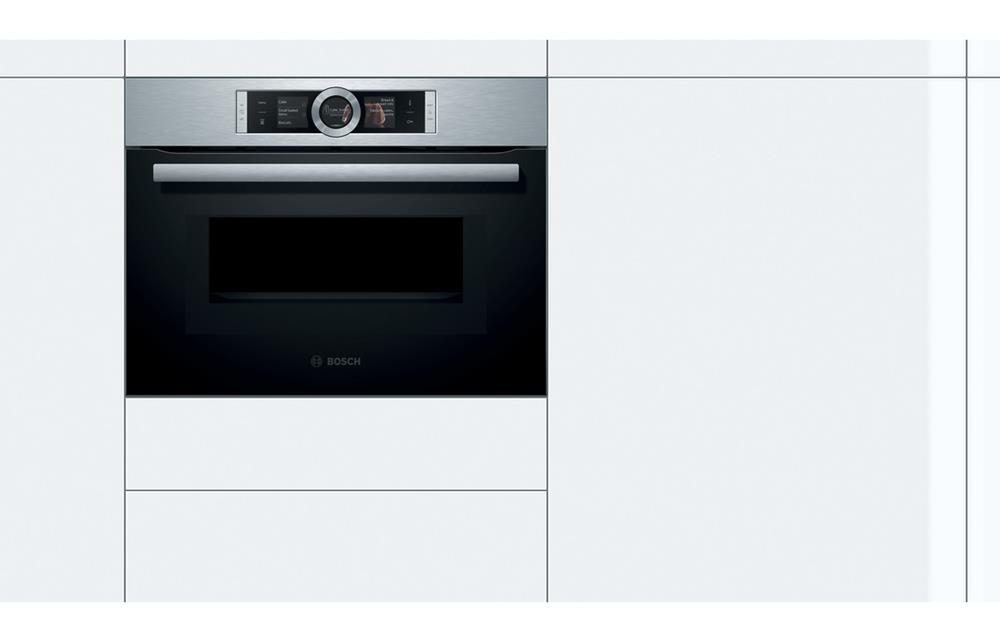 Bosch Serie 8 CMG656BS1 B/I Compact Oven w/Microwave Brushed Steel