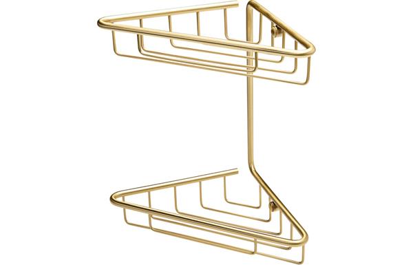 Lissy 2-Tier Corner Shower Storage - Brushed Brass