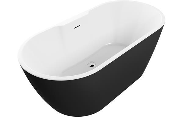 Harlesdon Freestanding 1655x745x580mm 0TH Bath - Black