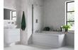 Aqus Hinged Straight Edge Bath Screen 1500mm x 850mm