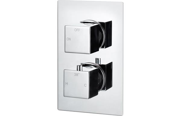 Pluta Thermostatic Twin Shower Valve - Single Outlet