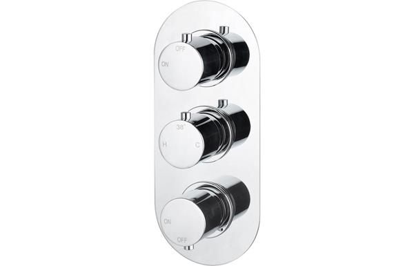 Terros Thermostatic Triple Shower Valve - Two Outlet