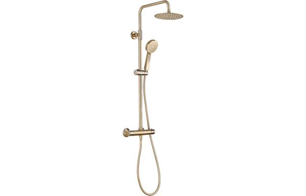 Thermostatic Bar Mixer w/Riser Kit - Brushed Brass