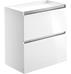 Gatsbi 800mm 2 Drawer Floor Standing Basin Unit (No Top) - White Gloss