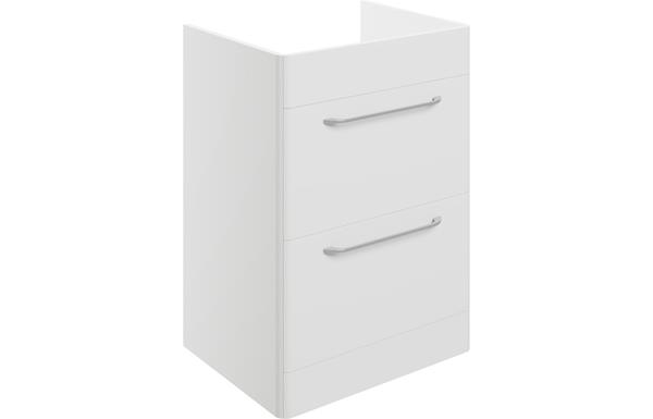 Lambros 594mm 2 Drawer Floor Unit (exc. Basin) - White Gloss