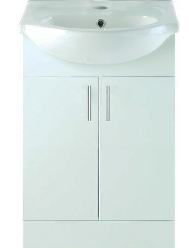 Tarassa 560mm Basin Unit & Basin - White Gloss